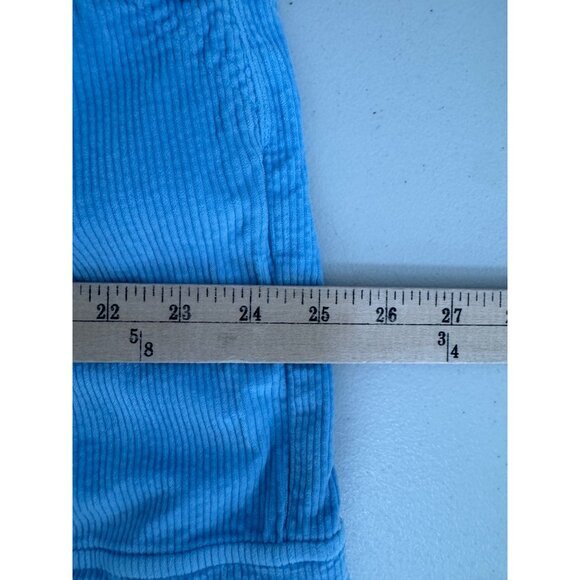 American Eagle super hi rise baggy wide corduroy pants‎ light blue 90s sz 20 - Picture 7 of 9